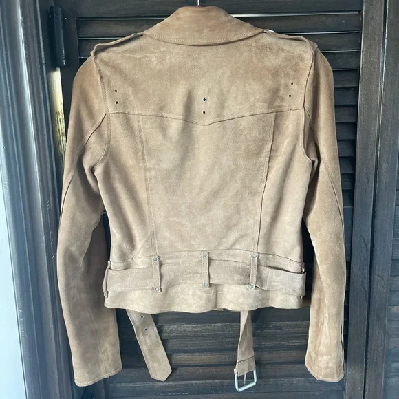 All Saints Suede Western Biker Jacket - Picture 4 of 6